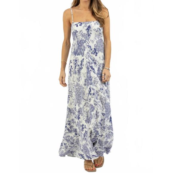 NEW OLIVACEOUS henny floral maxi dress in blue - Picture 1 of 5